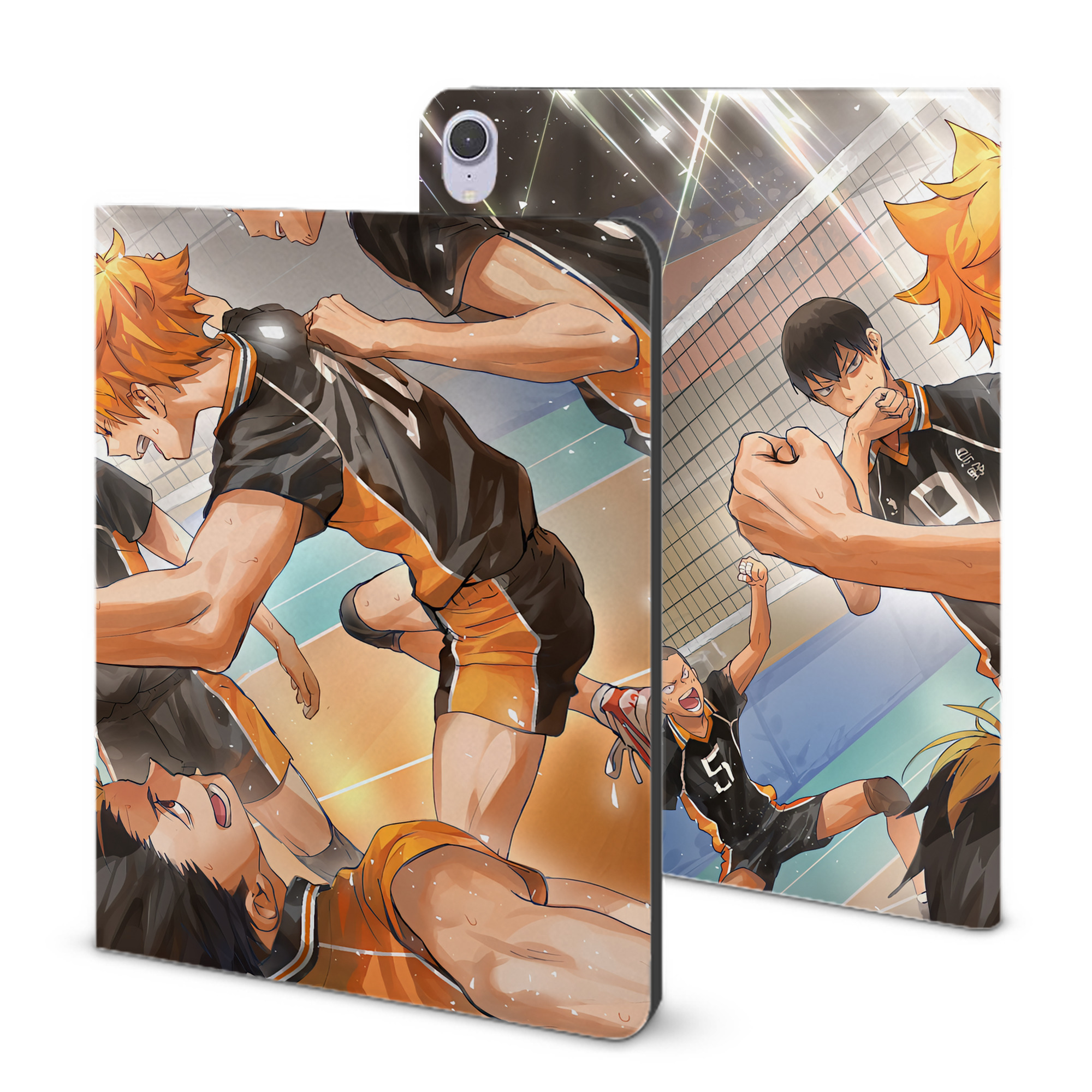 （画像用） ハイキュー!! Haikyu!! IPad ケース ブック型 PUレザー TPU 耐衝撃 軽量 薄型 ペン収納なし 全面保護 IPad 各モデル対応